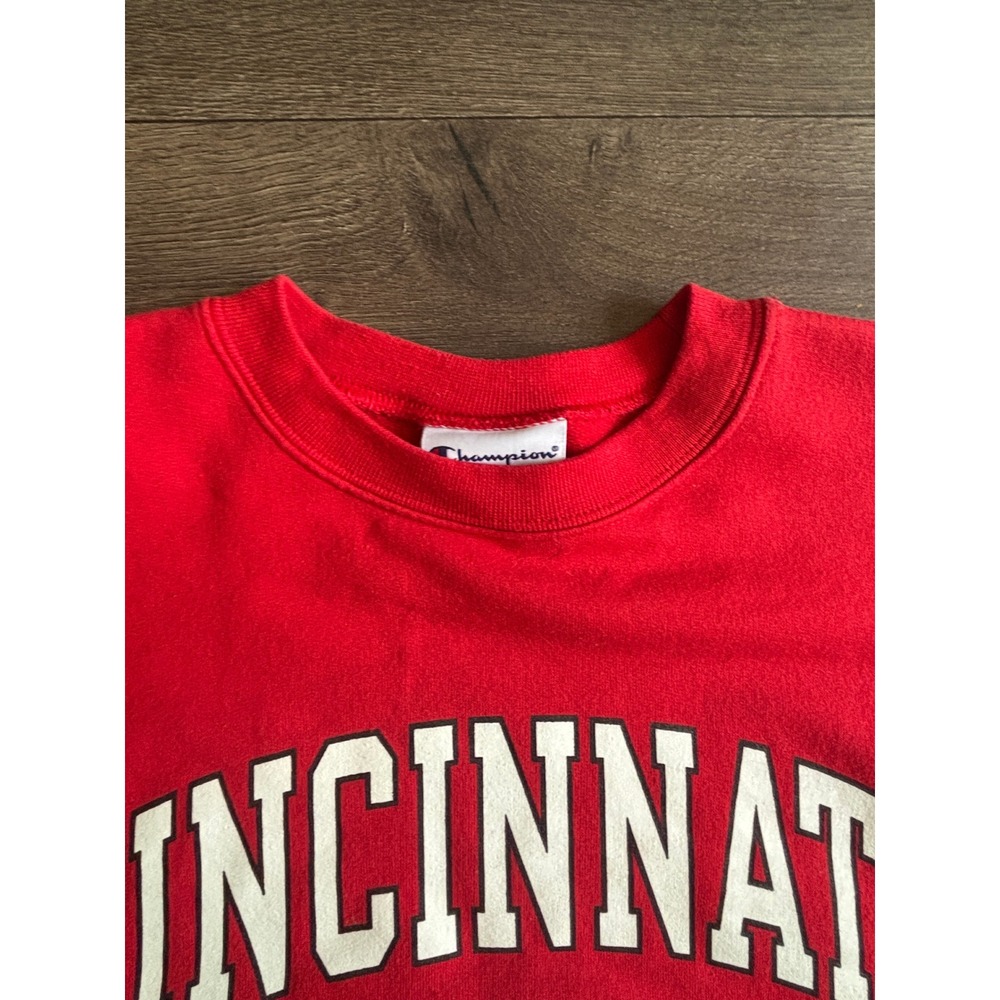 Champion Cincinnati Bearcats Crewneck Sweatshirt Red XS NCAA Collegiate Pullover - Picture 4 of 8